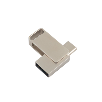 เครื่องยึด USB แฟลชแบบโลหะเงินกันน้ํา พร้อม USB 2.0 และลอกและพิมพ์โลโก้แบบ C