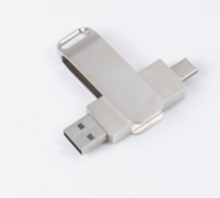 สีเงิน Matt Usb 3.0 ด้วยประเภท C ทั้ง Port Usb Flash Drive โทรศัพท์และคอมพิวเตอร์ สามารถเข้ากันได้ 256GB 512GB 1TB