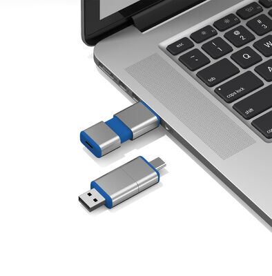 แฟลชไดรฟ์ USB H2 USB + Type C ที่ผ่านทั้งหมดสามารถโลโก้ OEM ได้ตัว USB หนึ่งตัว
