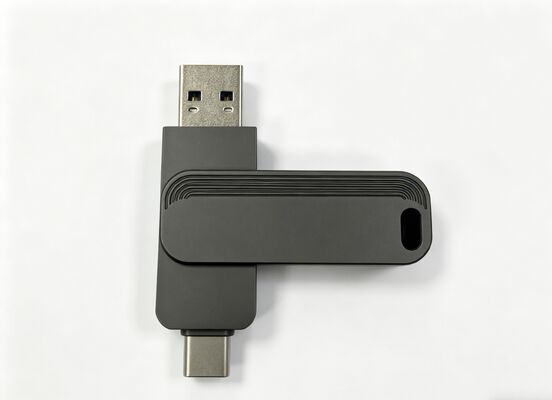 ปืนสีดำ USB 3.0 + Type C 1005 ผ่านการทดสอบ H2 ประเภท C USB แฟลชไดรฟ์ Fast Match USA และ EU Standrad