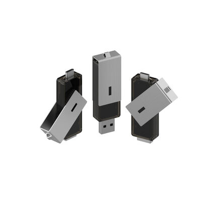 คลิปเงิน USB สามารถหมุนได้ 360 องศาและ USB A และ TYPE C ทั้งสองสามารถขยายแฟลชไดรฟ์ USB ได้