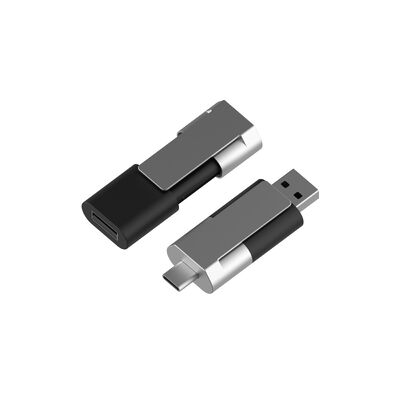 ประเภท C OTG USB แฟลชดริเวอร์ หมุนเวียนอุณหภูมิการทํางานจากโลหะพลาสติก - 10 เซลเซียส ถึง 60 เซลเซียส