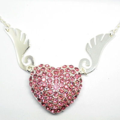 Lady Necklace Diamond Usb ติด 32GB 64GB 2.0 แฟลชไดรฟ์หน่วยความจำเต็ม