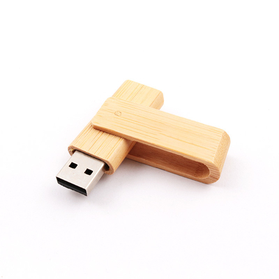 256GB 512GB 1TB แฟลชไดรฟ์ไม้ไผ่ USB รูปร่างหมุนได้ 360 องศา 3.0 ความเร็วที่รวดเร็ว