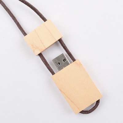 16GB 32GB 64GB แฟลชไดรฟ์ USB ไม้เมเปิลพร้อมเชือก USB 3.0 ความเร็วที่รวดเร็ว