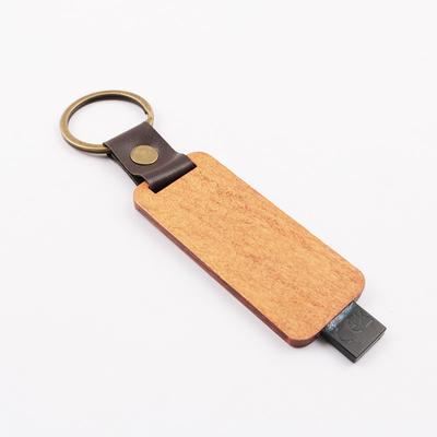 แฟลชไดรฟ์ USB ลายนูนโลโก้หนังไม้ 80MB/S มาตรฐานยุโรป