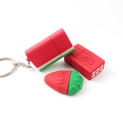 PVC Open Mold น่ารัก USB Stick แตงโมสตรอเบอร์รี่ช็อกโกแลต Shaped
