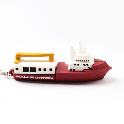 รูปร่างเรือ 3 มิติ PVC แฟลชไดรฟ์ USB แบบกำหนดเอง 128GB H2 การทดสอบ