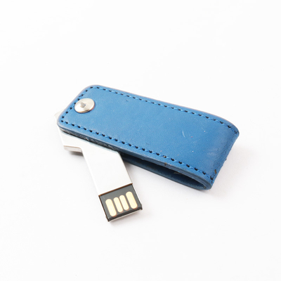 โลโก้ลายนูนแบบกำหนดเอง หนัง PU แฟลชไดรฟ์ USB พอร์ต USB 2.0