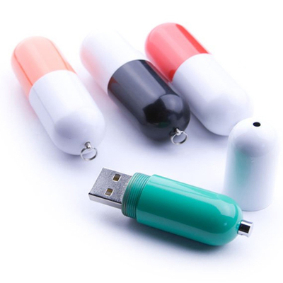 แฟลชไดรฟ์ Usb แบบพลาสติกที่ปรับแต่งได้รูปทรงเม็ดยา 3.0 80MB / S 32GB 64GB 128GB