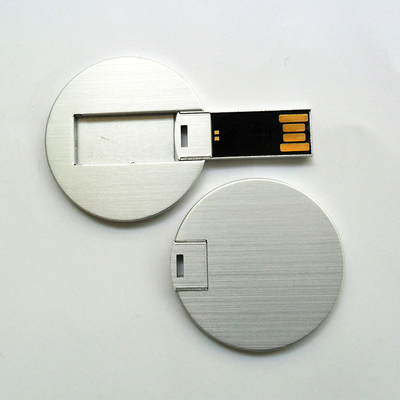 บัตรเครดิตโลหะกลมขนาดเล็ก USB ติดs UDP flash 2.0 FCC ได้รับการอนุมัติ