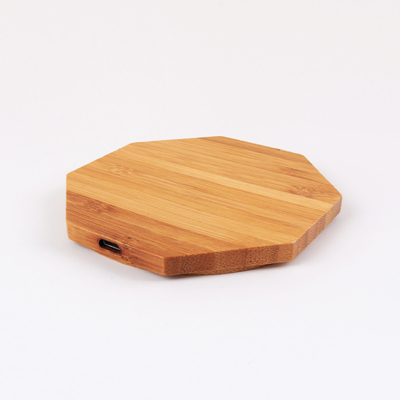 110KHZ - 205KHZ เครื่องชาร์จไร้สายมัลติฟังก์ชั่น 8mm Sensing Bamboo Wood Color