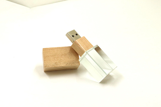 ไม้ Cap Crystal USB Stick 32GB 64GB 128GB แฟลชไดรฟ์ 15MB / S Ce Fcc ผ่าน