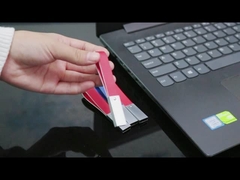 แฟลชไดรฟ์ USB หนังสีดำพร้อมพวงกุญแจ Good Make โลโก้ Fast Speed ​​USB 2.0 และ 3.0